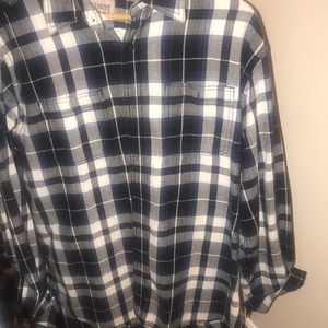 Oversized long sleeve flannel w beaded skull